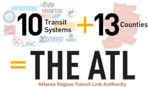 10 transit systems + 13 counties = The ATL