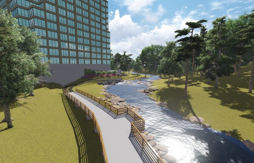 A project rendering of the overlook on the Cumberland area’s Bob Callan Trail