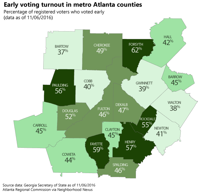 20 county early voting map