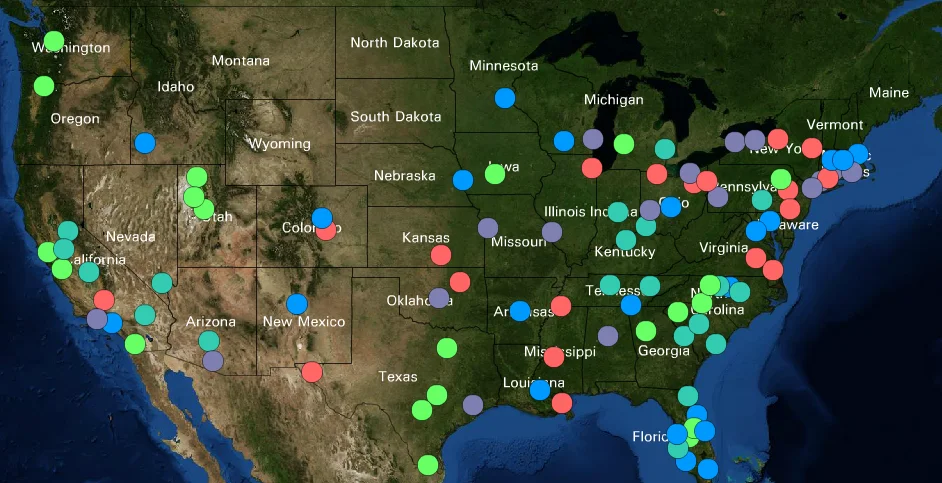 Employment change by metro 2014-2015