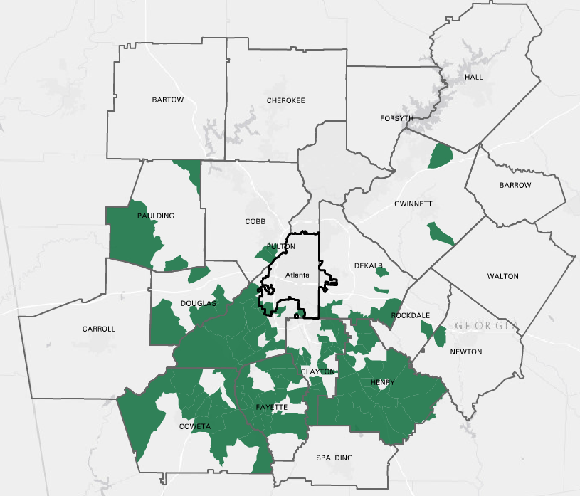 transportation warehousing jobs metro atlanta map