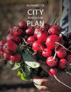 Cover of the Alpharetta City Agriculture Plan showing radishes