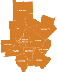 Map Of Counties Around Atlanta Ga | Map of Atlantic Ocean Area