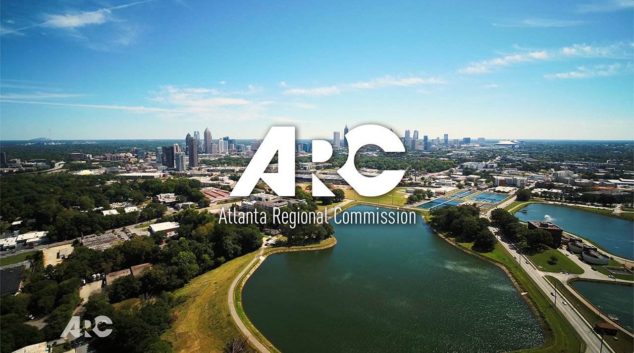 Photo of the Atlanta area with the ARC logo on top of it.
