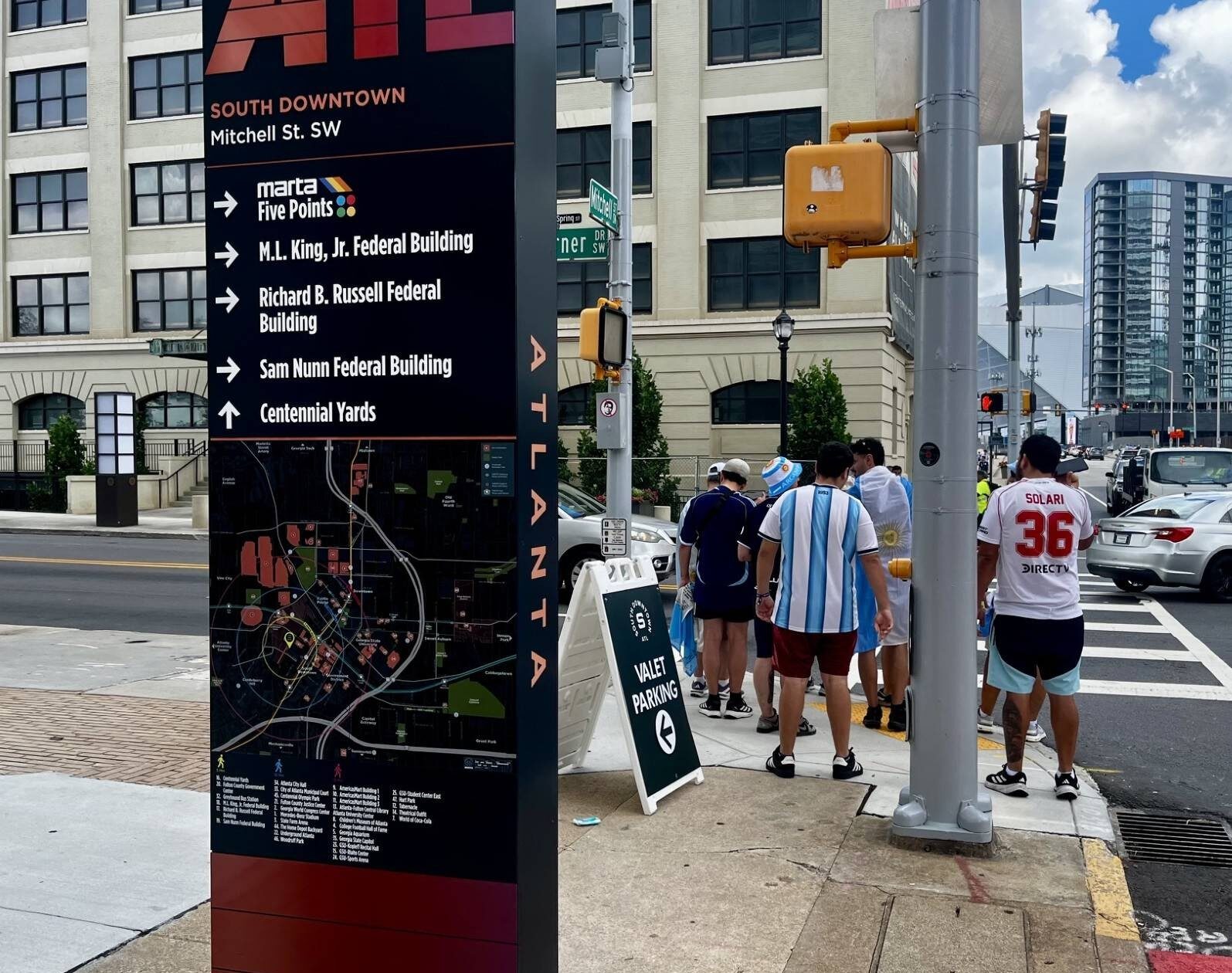 ATL Downtown signage directs fans to World Cup match