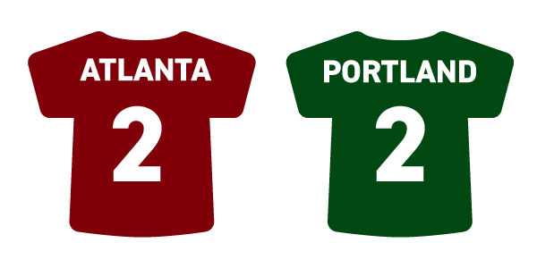 Atlanta: 2 Portland: 2