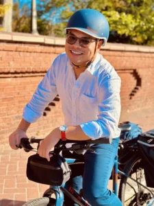 Chantha Son on his bike