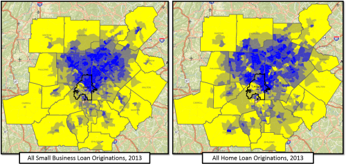 Comparing the Distribution of Small Business and Mortgage Loans