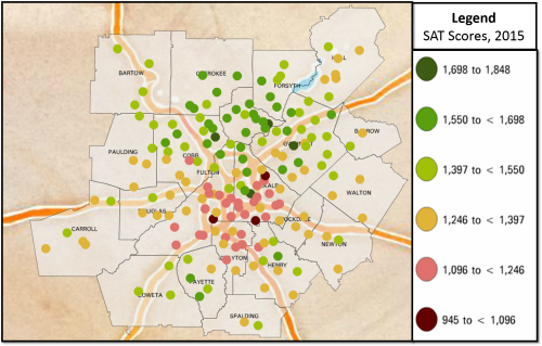 Figure 2. Cumulative SAT Scores, 2015 (Atlanta Region)