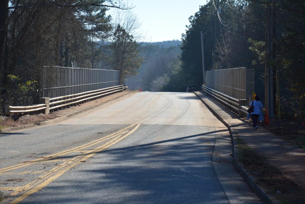 Few people would be tempted to bike across the former Encore Parkway Bridge, pictured here. Image courtesy: N. Fulton CID