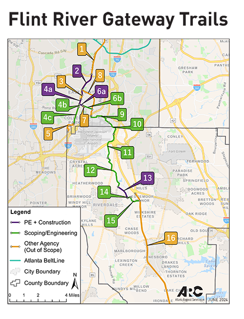 Map - Flint River Gateway Trails by ARC 2024