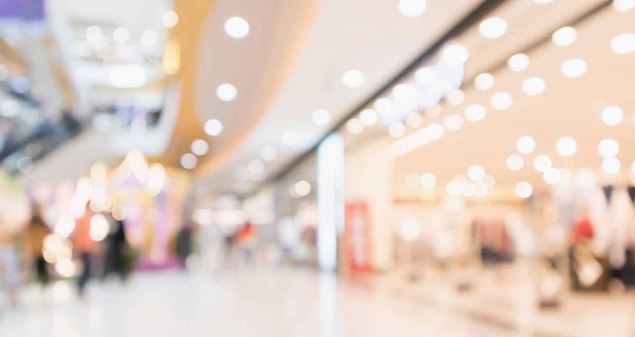 Out of focus image image of the inside of a mall