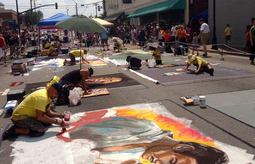 Chalk art in Marietta Square
