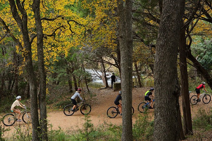 People riding bicycles on the Hamilton Greenbelt