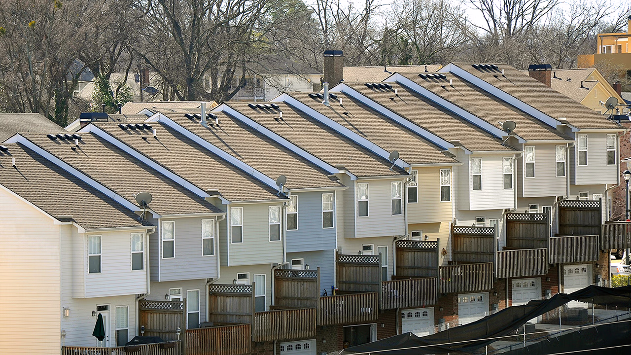 A row of townhomes