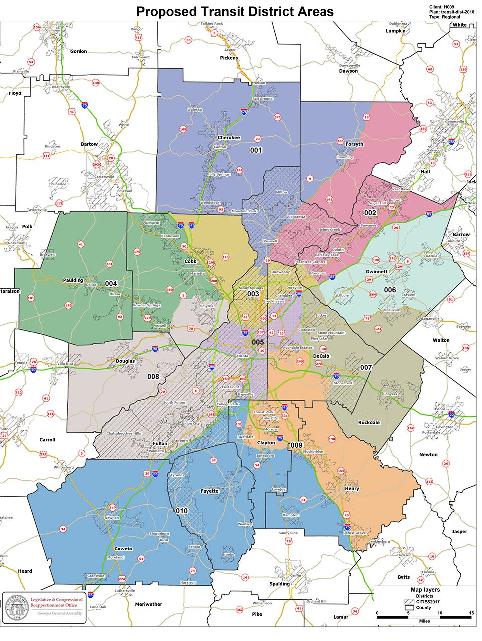 Map - Proposed transit district areas