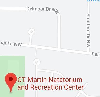 A Google map of C.T. Martin Natatorium and Recreation Center