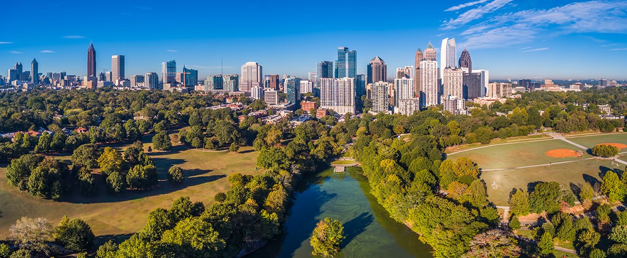 Midtown skyline during the day - overview of Piedmont Park