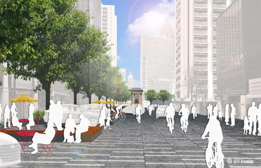 A new vision for Peachtree Street in downtown Atlanta imagines it as a shared space.